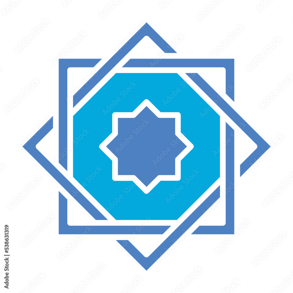 Rub el Hizb Glyph Two Color Icon Rub el Hizb Glyph Two Color Icon