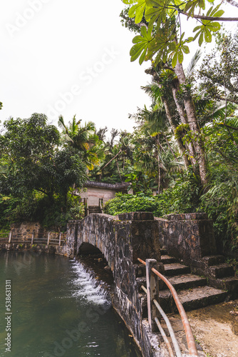 Stone Bridge at Bano Grande Swim area in El Yunque National Forest, Puerto Rico