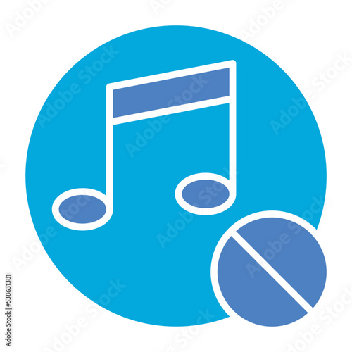 No Music Glyph Two Color Icon