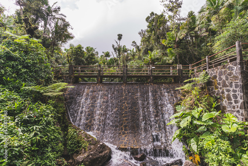 Dam at Abandon Bano Grande Swim area in El Yunque National Forest, Puerto Rico photo