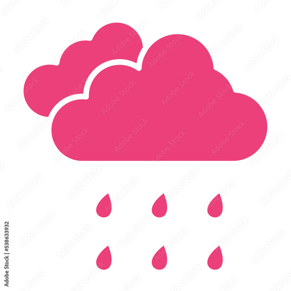 Rain Multicolor Glyph Icon Rain Multicolor Glyph Icon