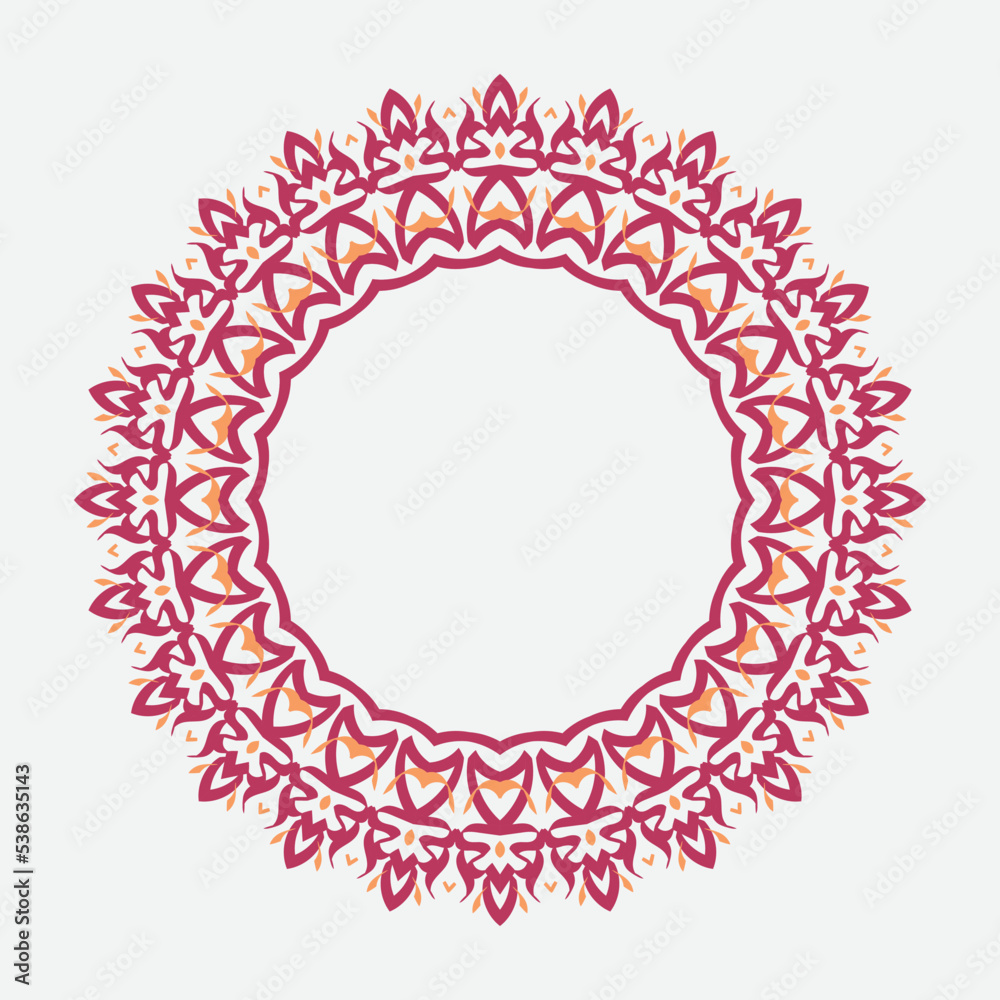 circle frame with vintage style and retro color. vintage round ornament
