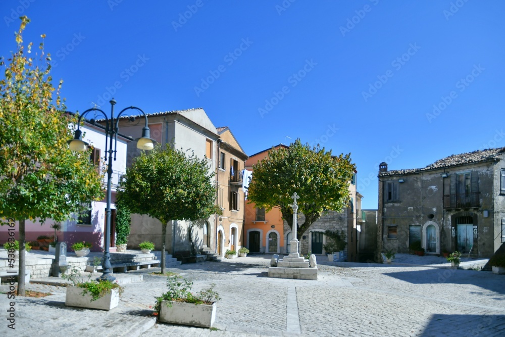 A small square in Frosolone, a medieval village in the Molise region of Italy.