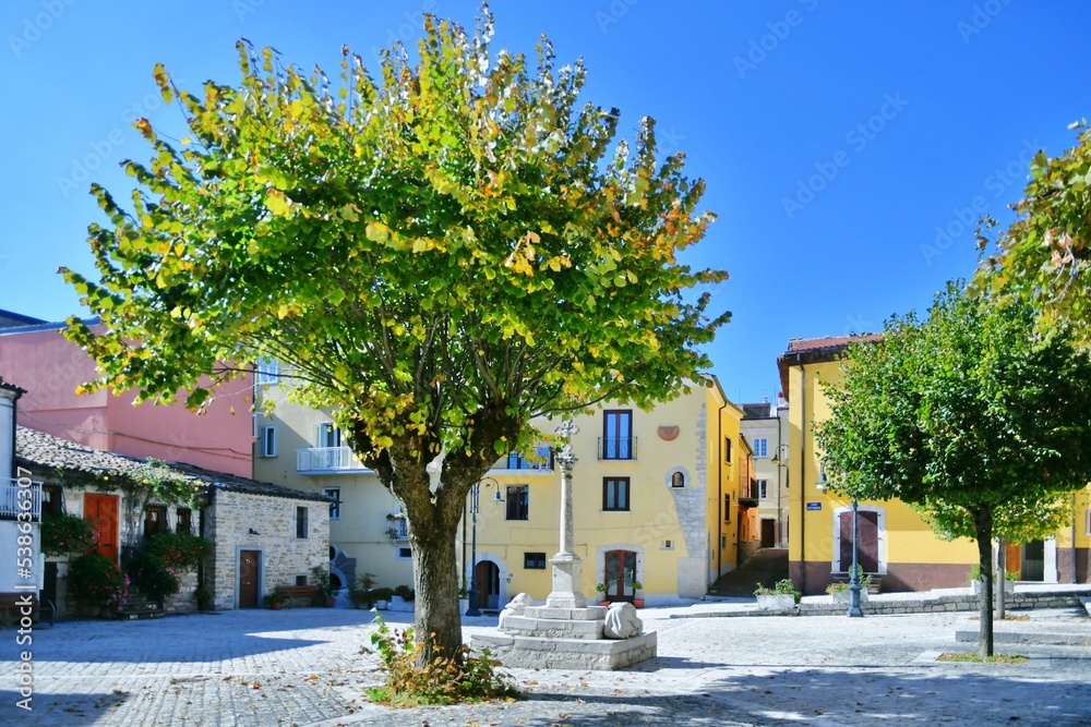 A small square in Frosolone, a medieval village in the Molise region of Italy.