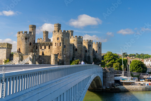 view of the medieval Conwy Castle in North Wales photo