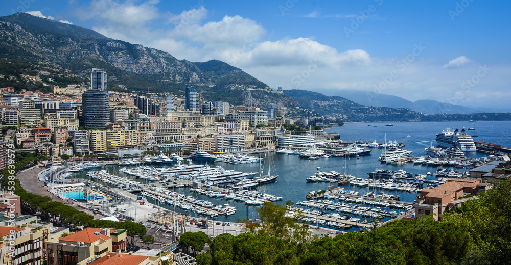 View of the harbor and part of the state of Monaco