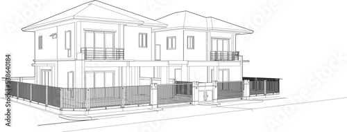 3D illustration of residential project