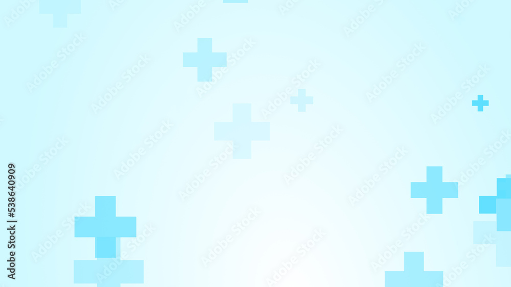 Fototapeta premium Medical white blue cross pattern background.