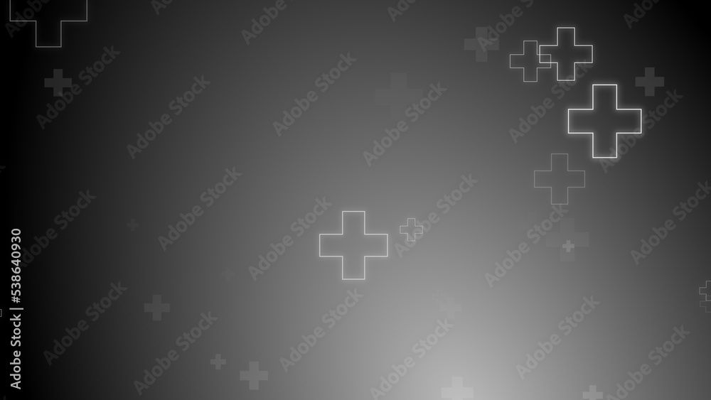 Medical health cross neon light shapes pattern on black background. Medical health cross neon light shapes pattern on black background.