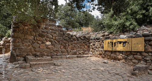 The [Israeli] Main Gate of the ancient Israeli town of Tel Dan [Laish], Dan Nature Reserve, Upper Galilee, Northern Israel, Israel