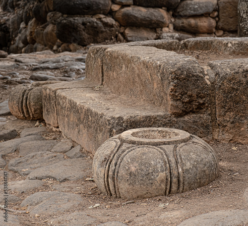 A beautiful archeological artifact excavated at the ancient Isreali town of Tel Dan [Laish], Dan Nature Reserve, Kibbutz Dan, Upper Galilee, Northern Israel, Israel