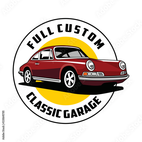 Premium classic car illustration vector designs