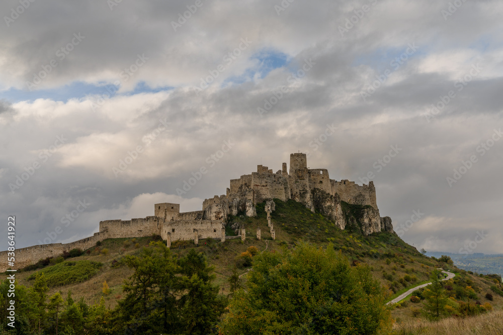 view of the medieval Spis Castle in Eastern Slovakia