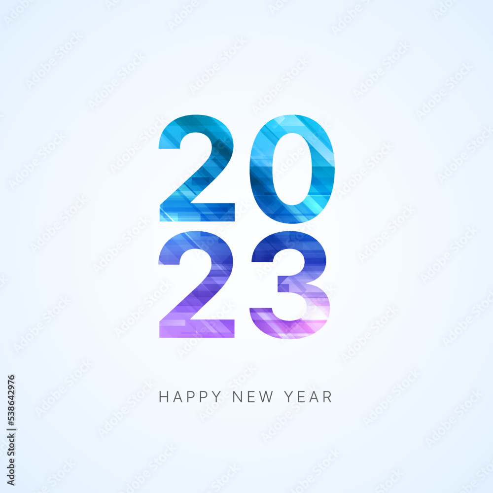 2023 A Happy New Year Congrats. Abstract Isolated Graphic Design Template. Creative Colorful Decoration. Greeting Card. Vector Illustration.