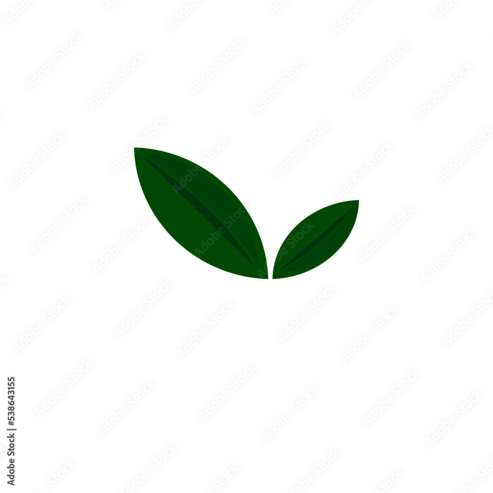 Green Leaves Icon Illustration Vector Tea