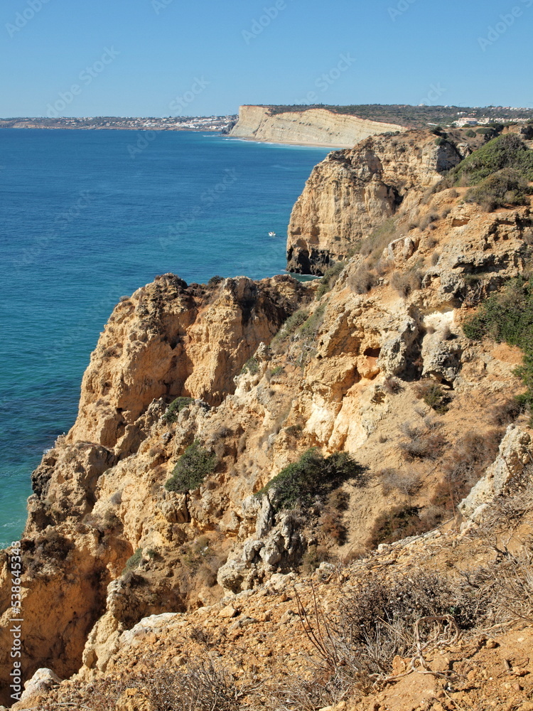 Typical rocky coastline near Lagos, Algarve - Portugal