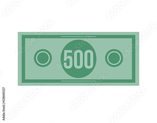 500 dollar vector illustration isolated in white background. Dollar price for sales and promotion