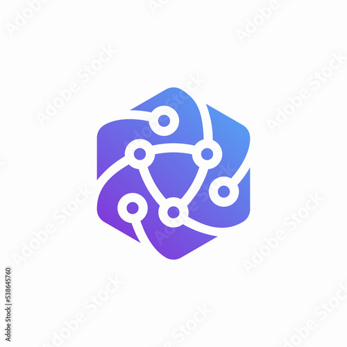 abstract tech logo polygon shape