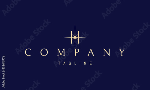Vector logo on which an abstract image of the letter H with a star inside.
