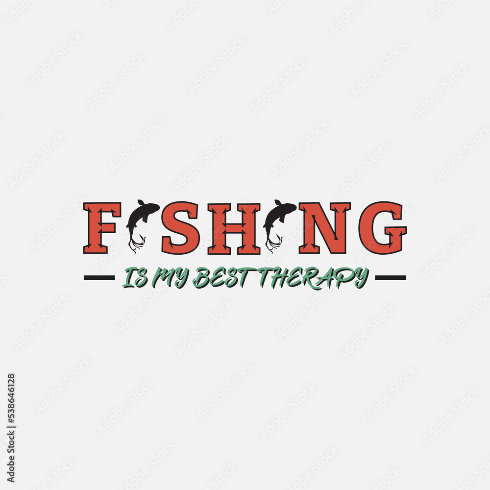 Fishing is the best therapy t-shirt