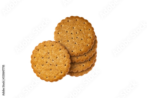 wholemeal biscuits in the form of a staircase or staggered tower isolated on a white background space for text format or photo in png