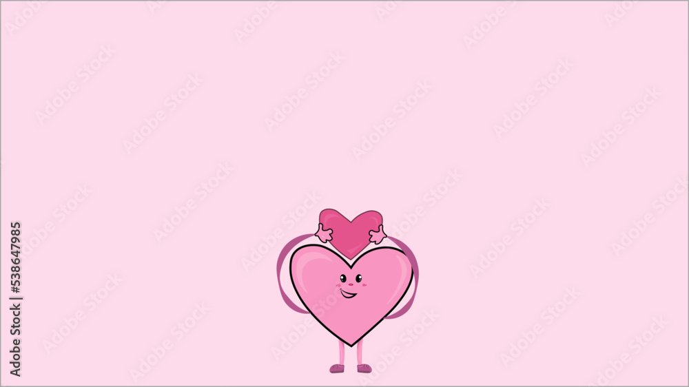 pink banner. advertising. love. congratulations on the holiday. Valentine's Day. vector illustration of heart