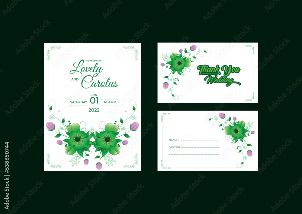 Creative floral invitation card design and vector floral art