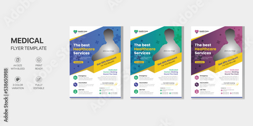 Corporate Medical Hospital Health Card Flyer Template