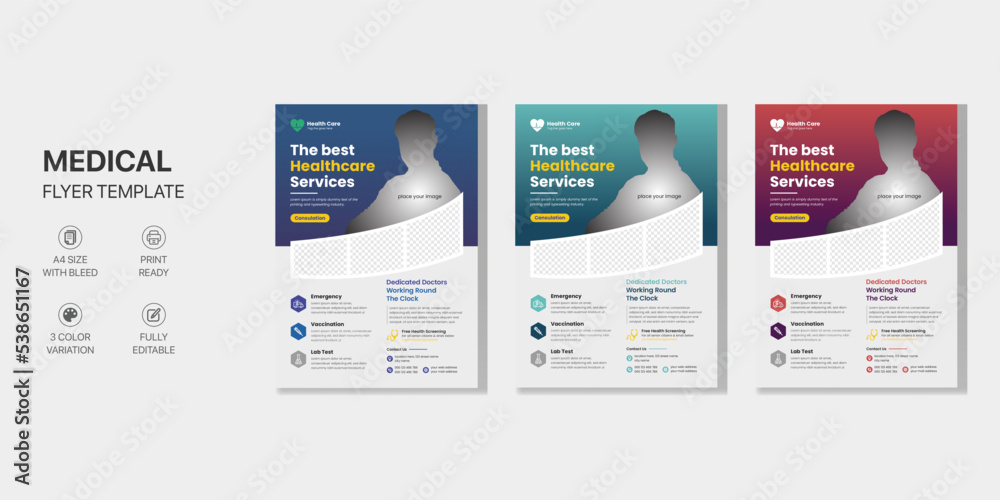 Corporate Medical Hospital Health Card Flyer Template