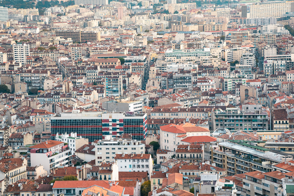 Obraz premium Aerial view on the city
