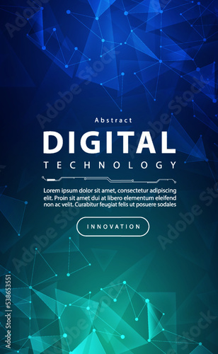 Digital technology banner green blue background concept, cyber technology circuit, abstract tech, innovation future data, internet network, Ai big data, futuristic wifi connection, illustration vector