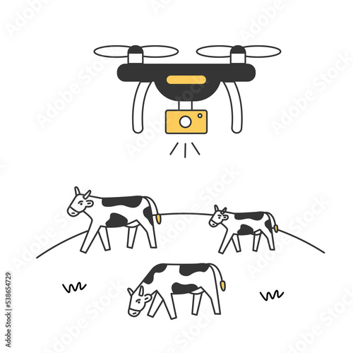 Agriculture drone monitoring livestock