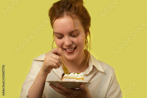 person eating a dessert
