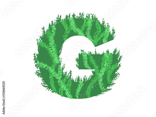 Green letter G - Foliage style