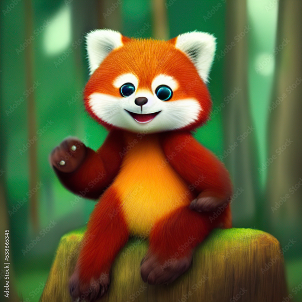 Fototapeta premium Red panda generated by AI