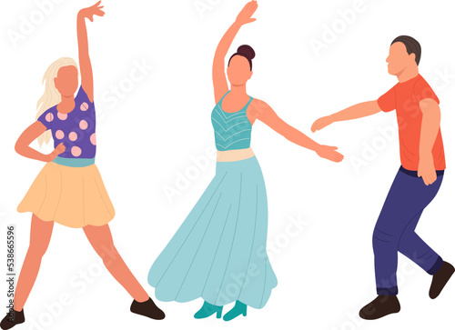 people dance with hand on white background, isolated vector