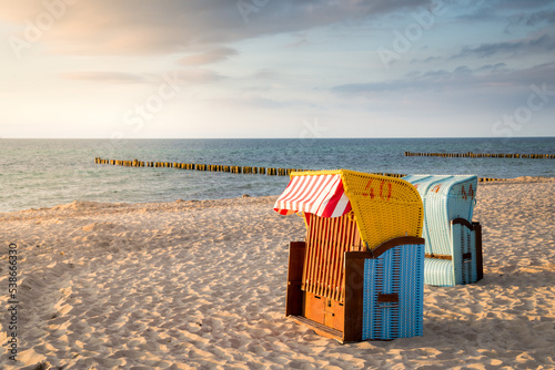  Beach chair near the Baltic Sea, Germany