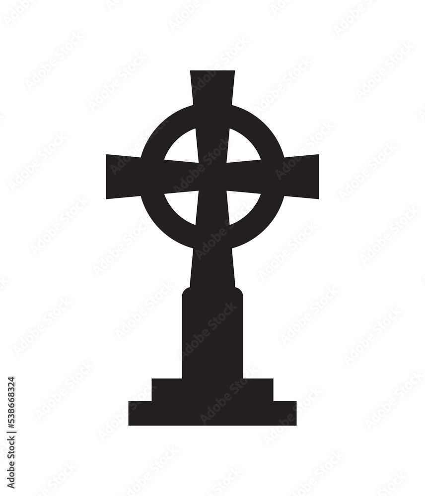 Obraz premium Halloween grave vector icon isolated on white background