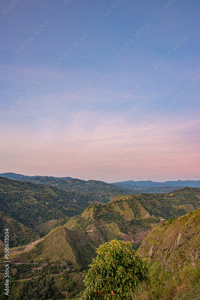 sunrise in the mountain in San Jose de Isnos