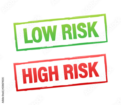 low risk. Risk control concept. Vector stock illustration.