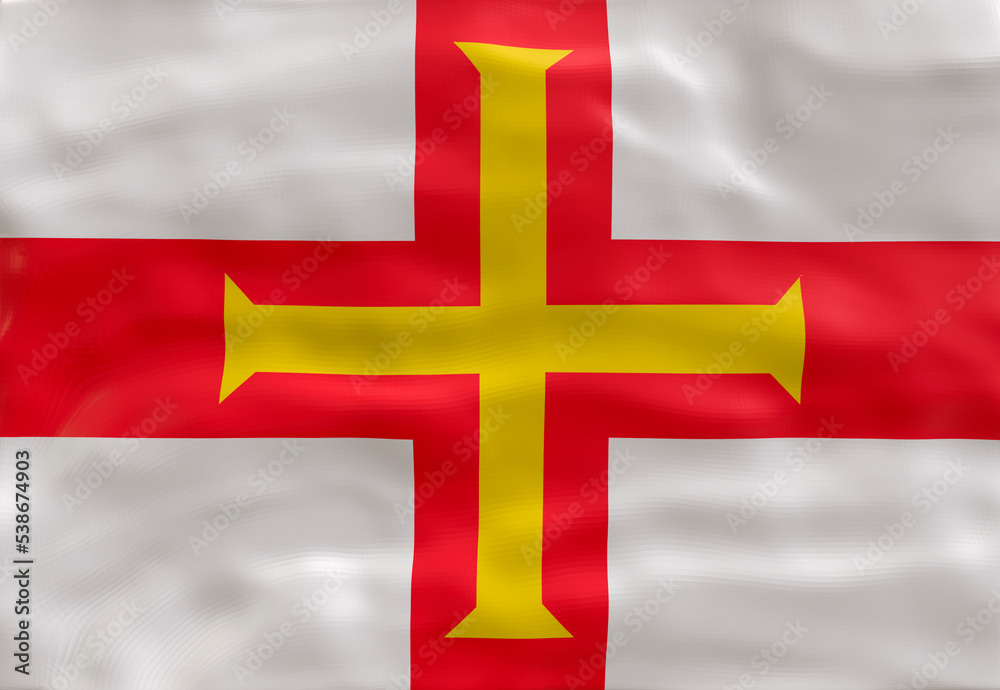 Fototapeta premium National flag of Bailiwick of Guernsey Background with flag of Bailiwick of Guernsey.
