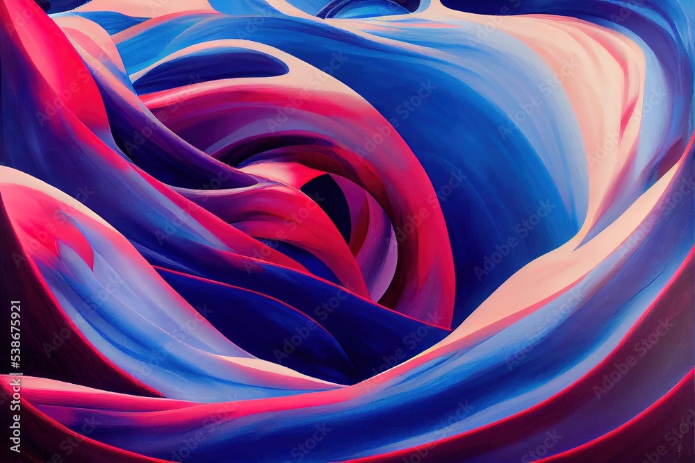 Fototapeta premium blush undulating waves abstract painting like calligraphy