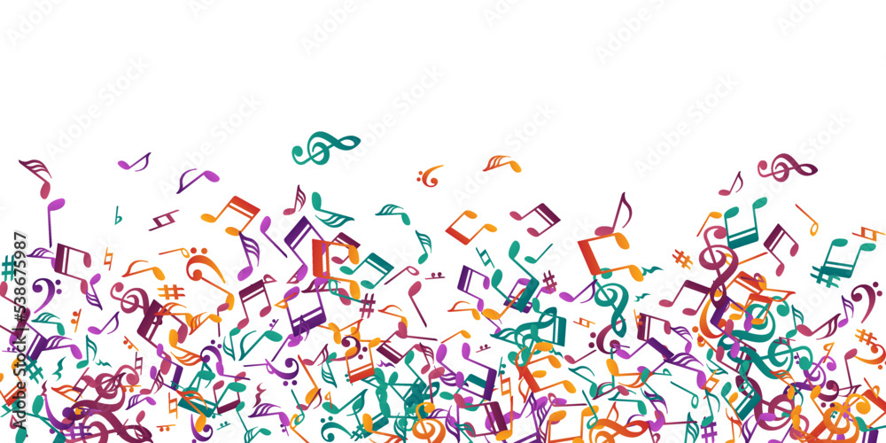 Musical notes cartoon vector design. Song