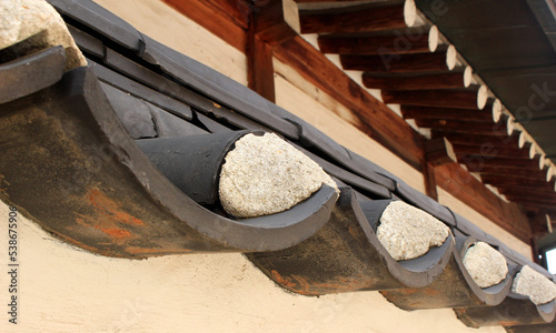 기와 돌담 담벼락 Korean traditional house