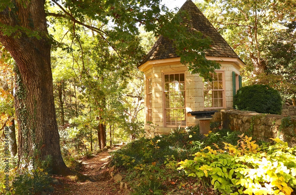 Gazebo in the Woods, Dirt Pathway Gazebo in the Woods, Dirt Pathway