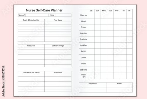 Nurse self-care planner, 2023 KDP interior print template vols 2