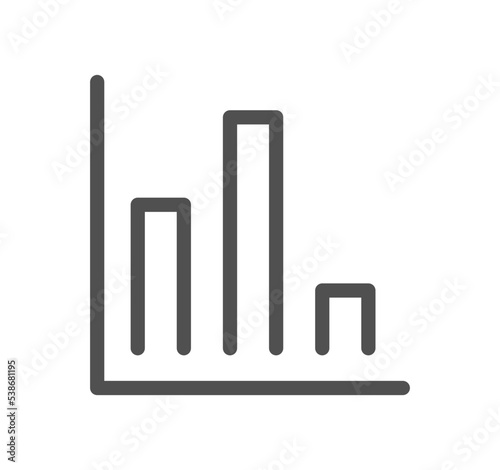 Graph icon outline and linear vector. 