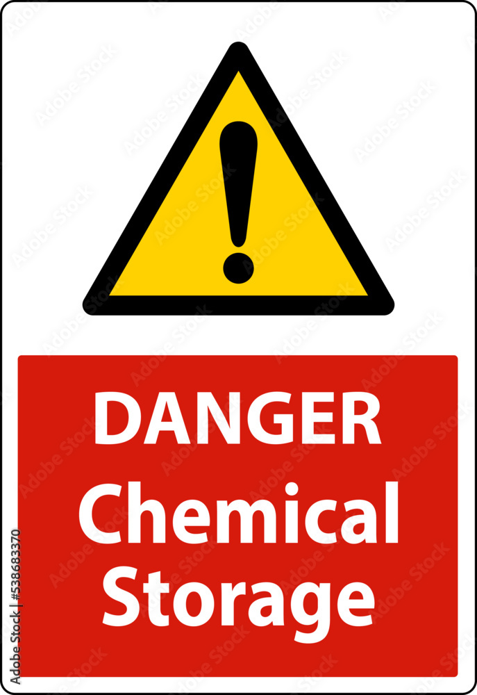 Danger Chemical Storage Symbol Sign On White Background Danger Chemical Storage Symbol Sign On White Background