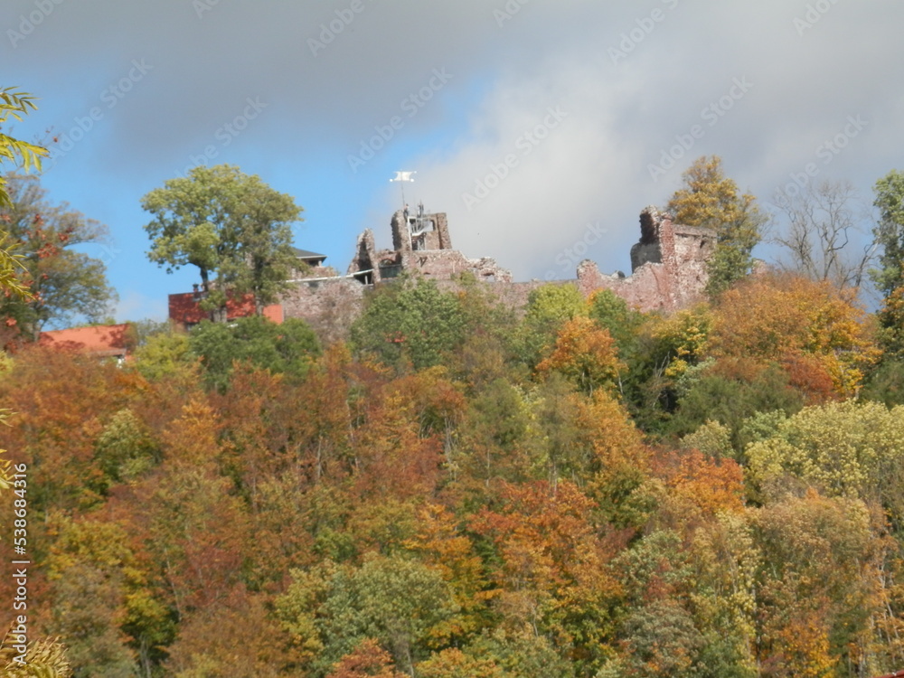 Burgruine Hohnstein im Herbst in Neusstadt im Harz, Südharz