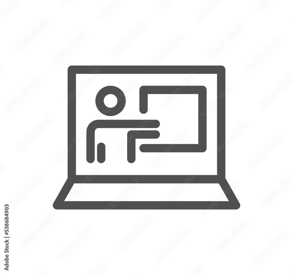 Video conferencing icon outline and linear vector.
Video conferencing icon outline and linear vector.